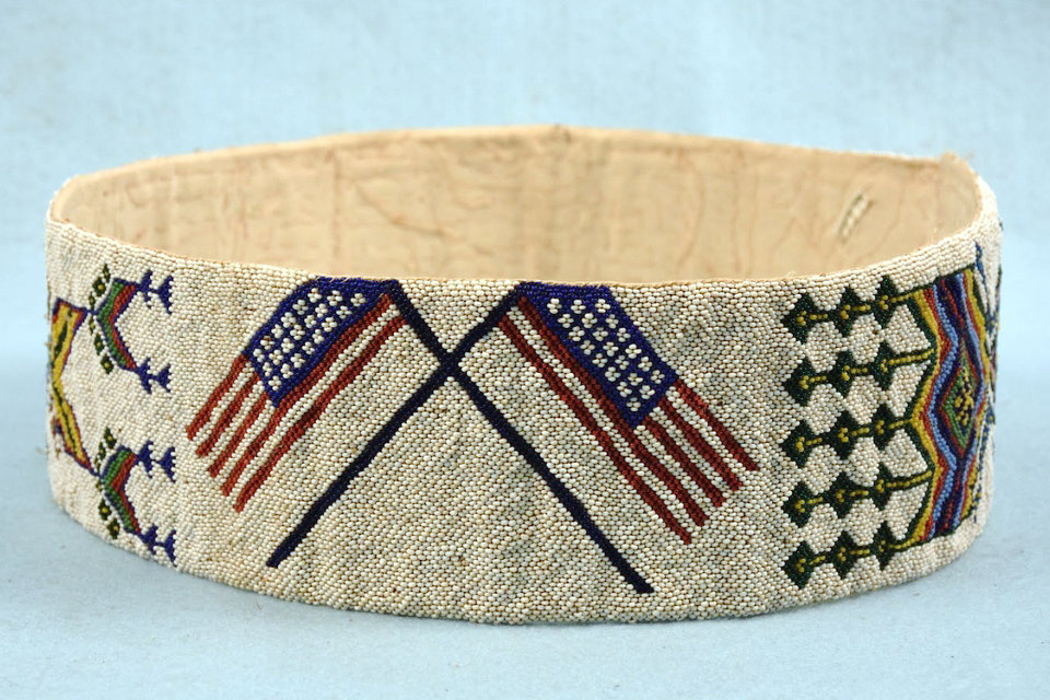 US Flags in Indigenous Plains Beadwork, Wyoming State Museum