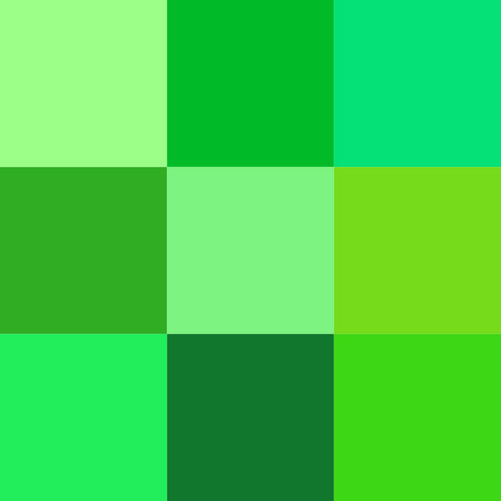 Оттенки зеленого цвета