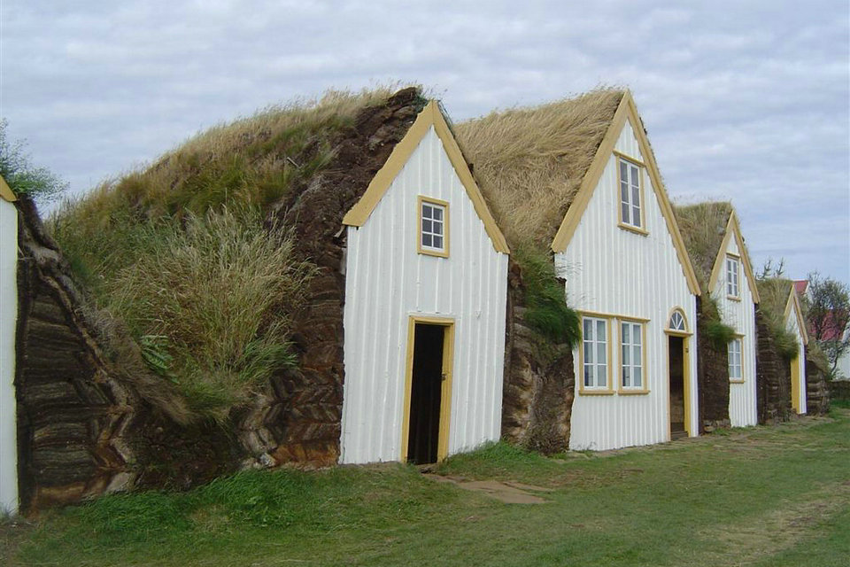 Casa di erba erbosa islandese