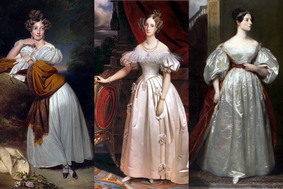 1830年代の女性のロマンチックなファッション