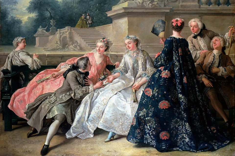1730-1750 महिलाओं की लुई एक्सवी शैली फैशन