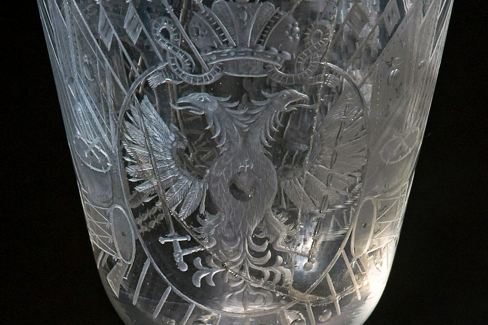 Vasos de vidrio germano, Museo de vidrio Bergstrom-Mahler