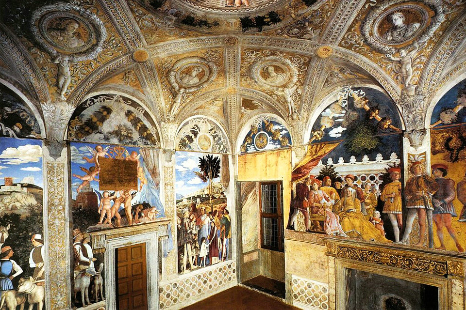 Chambre nuptiale au palais ducal de Mantoue, vidéo à 360 °, musée urbain de Mantoue