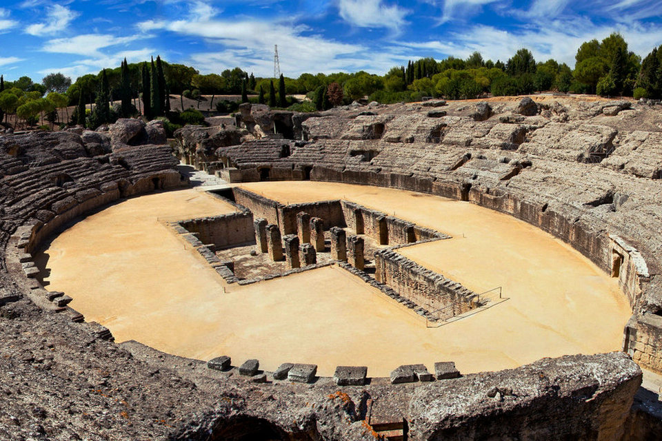 (English) Roman amphitheater of Italica, Spain