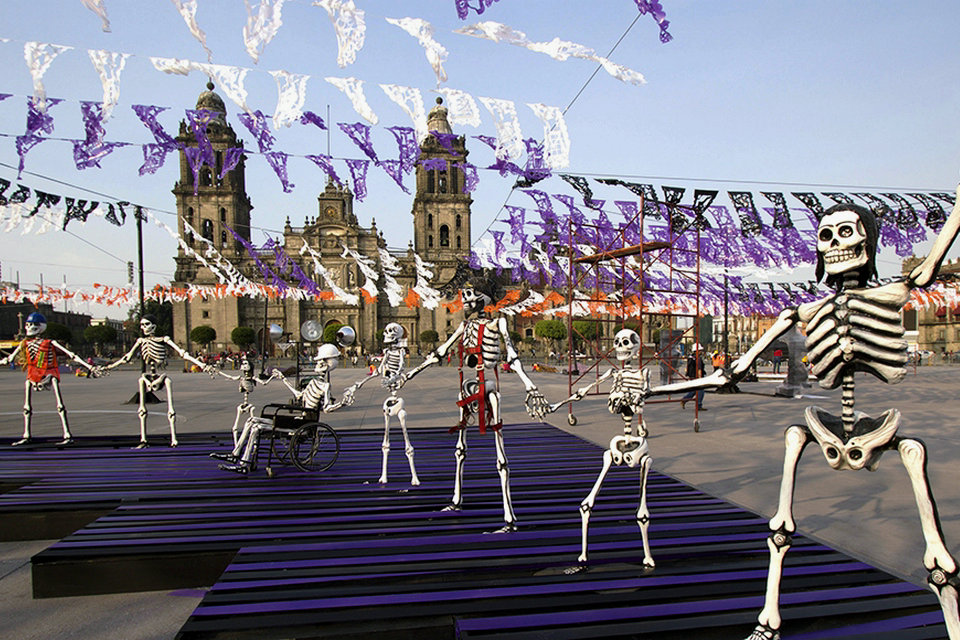Celebrando a cidade, dia dos mortos 2017, Zócalo, a Praça da Constituição
