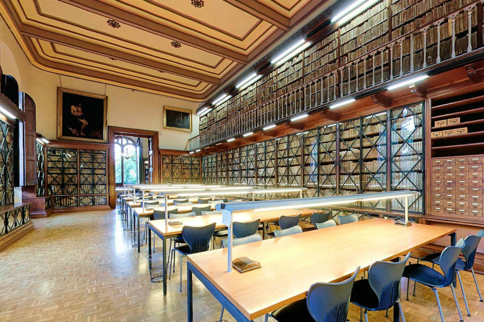Biblioteca, edificio storico dell’Università di Barcellona, ​​Spagna