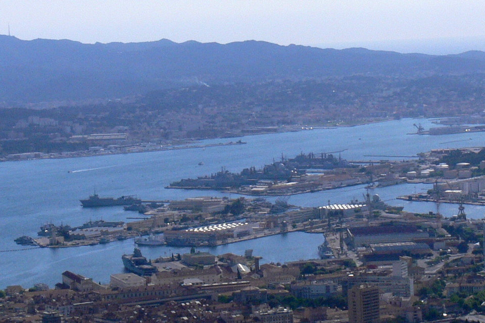 Coastline and Port in Toulon, French Riviera