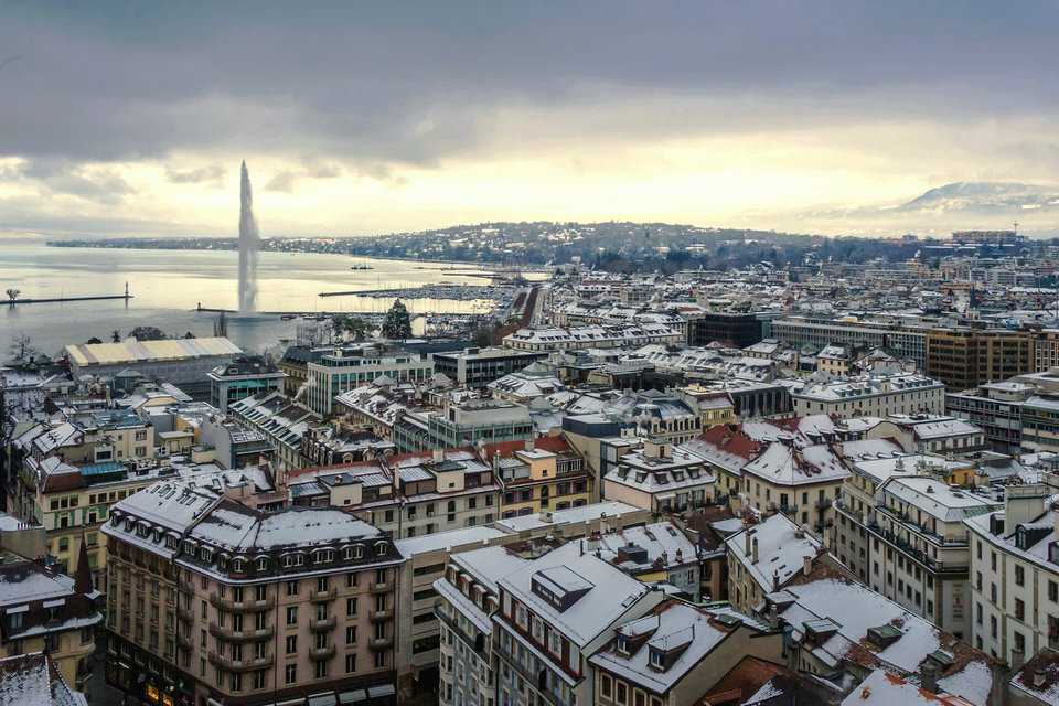 瑞士日内瓦的冬季旅游
