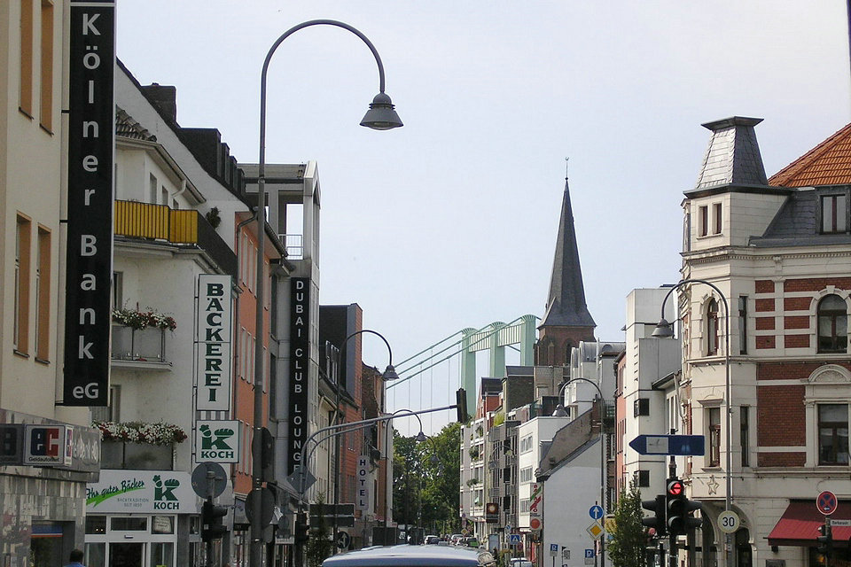 Quartier de Rodenkirchen, Cologne, Rhénanie du Nord-Westphalie, Allemagne