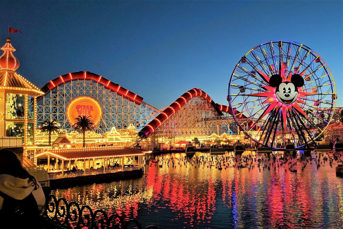 Guide Tour of Pixar Pier, Disney California Adventure Park, United States