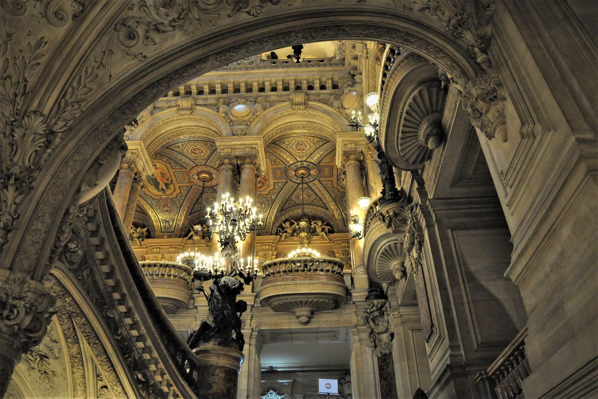 Arquitectura del Palacio Garnier, Ópera Nacional de París, Francia