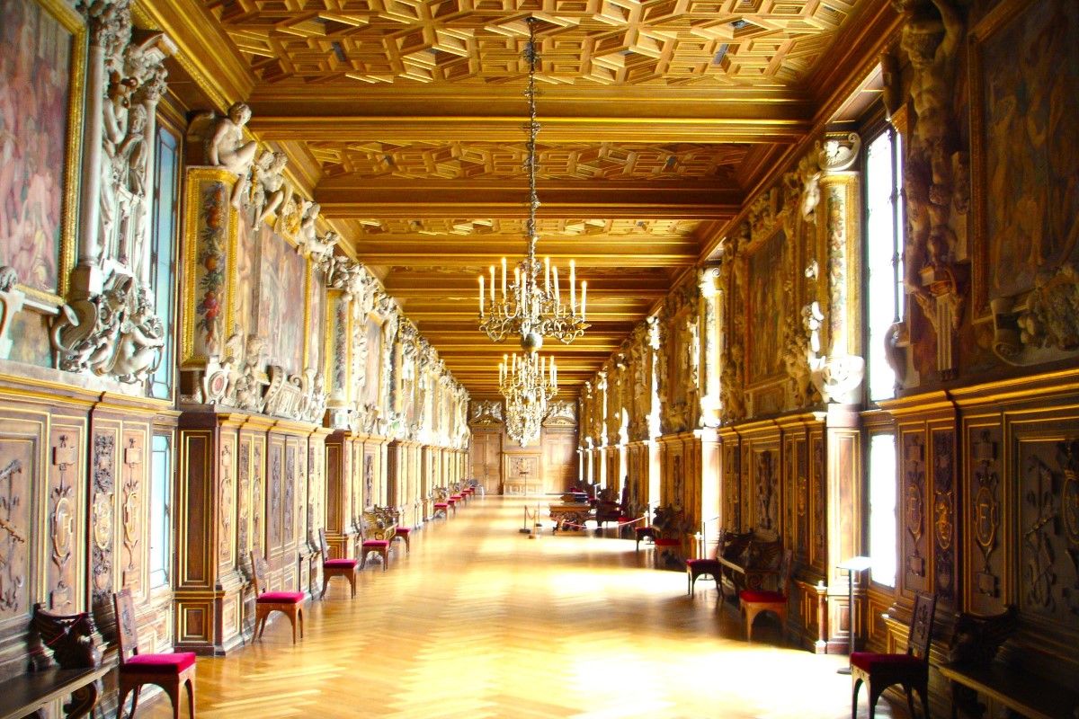 Galerie Francois I, Palazzo di Fontainebleau, Seine-et-Marne, Francia